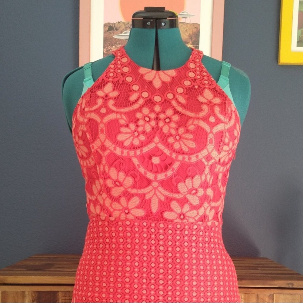 Parker Lace back cut out halter dress - M